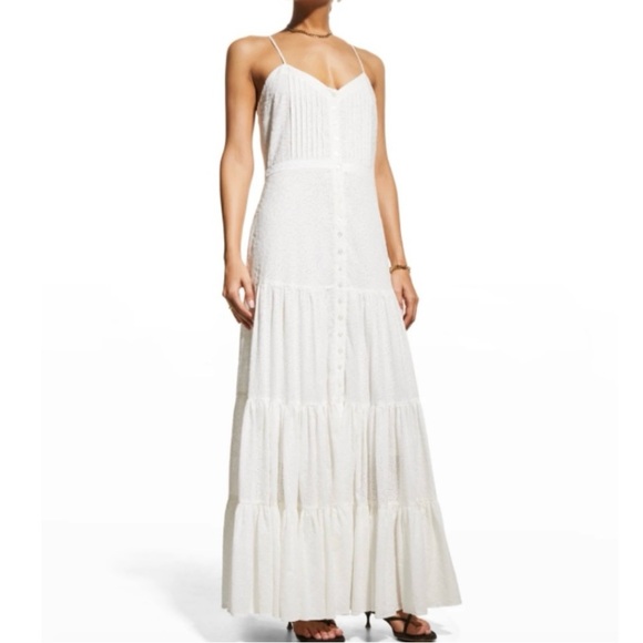 Veronica Beard Alondra Eyelet Lace Ruffle Tiered Maxi Dress in Small - Picture 3 of 9